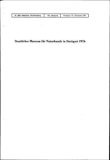 Staatliches Museum für Naturkunde in Stuttgart 1976