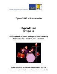 Konzertreihe Hyperdrums TOYSRUS 3.0 Josef Klammer