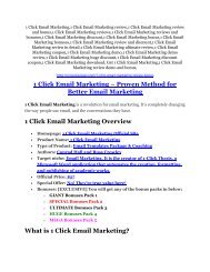 1 Click Email Marketing review and (MEGA) bonuses – 1 Click Email Marketing 