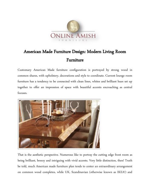 American Made Furniture Design: Modern Living Room Furniture
