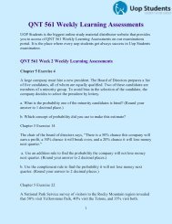 QNT 561 Weekly Learning Assessments Answers | UOP Students 