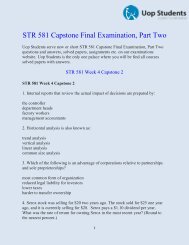 STR 581 Capstone Final Examination, Part Two