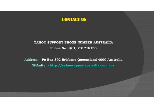 Dial Yahoo Support Australia Contact Number 61731718150 