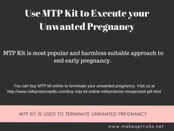 Buy MTP Kit Online to Terminate Unplanned Pregnancy from MifepristonePills