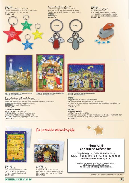 Uljö Weihnachtskatalog 2016