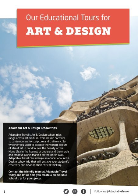 Our most popular Art & Design School Trips