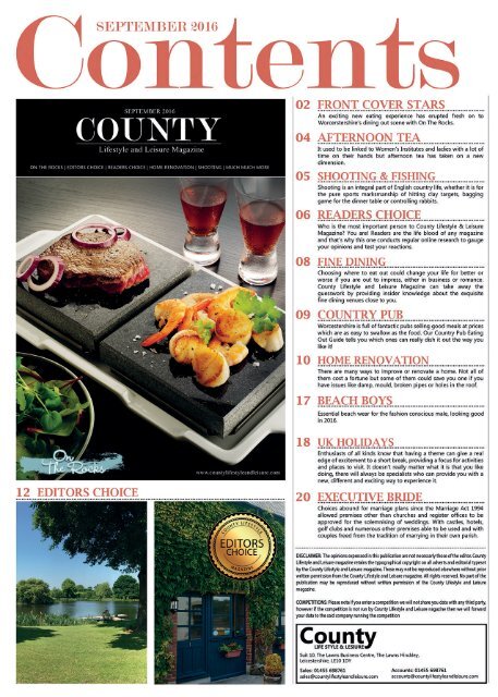 September 2016 - County Lifestyle and Leisure Magazine