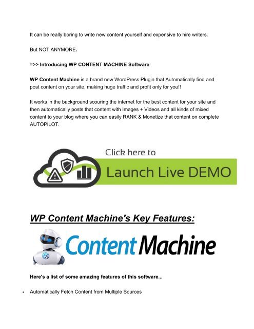 WP Content Machine review in detail and (FREE) $21400 bonus