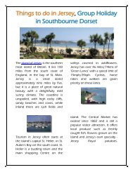 Things to do in Jersey, Group Holiday in Southbourne Dorset