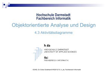 Objektorientierte Analyse und Design - beim Fachbereich Informatik ...