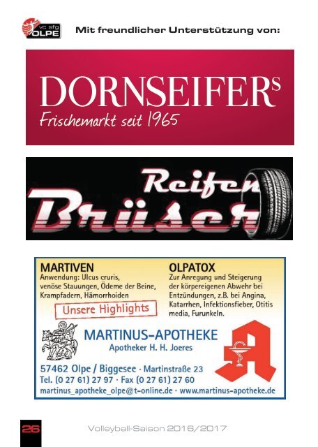 Hallenzeitung Saison 2016/2017