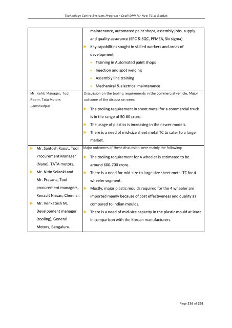 Draft Detailed Project Report