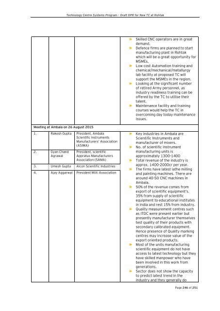 Draft Detailed Project Report