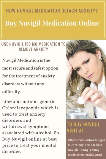 Buy Nuvigil Medication Online to Eliminate Anxiety Disorder