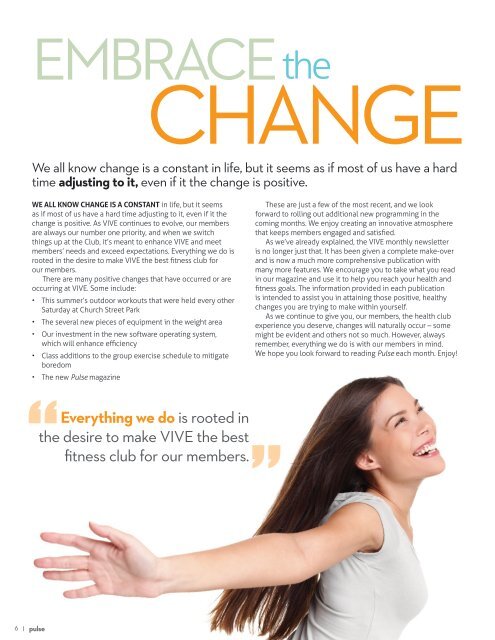 Vive Health & Fitness | September Issue 2016