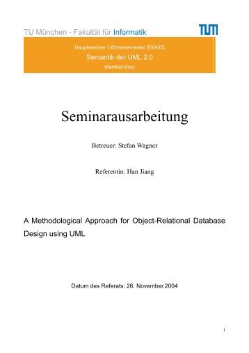 Ausarbeitung - Software and Systems Engineering