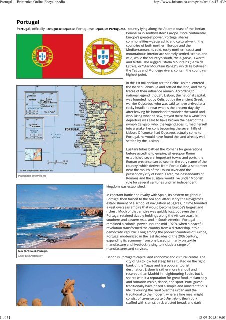 Portugal - Britannica Online Encyclopedia