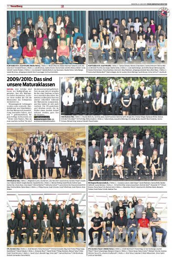 2009/2010: Das sind unsere Maturaklassen