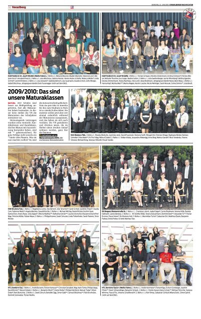 2009/2010: Das sind unsere Maturaklassen