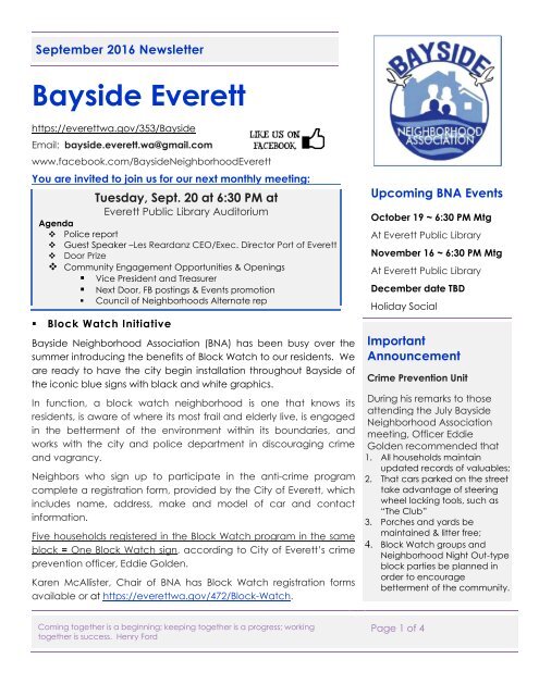 2016 Sept Bayside Newsl