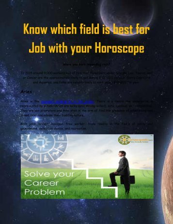 Know which field is best for Job with your Horoscope