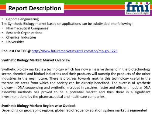 Synthetic Biology Market Revenue and Value Chain 2016-2026 