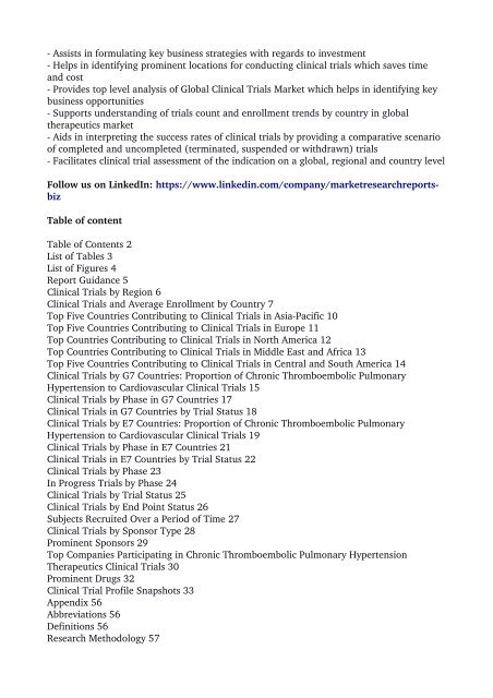  Chronic Thromboembolic Pulmonary Hypertension Global Clinical Trials Review, H2, 2016 