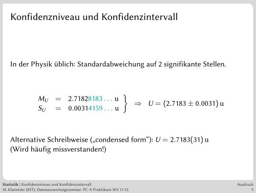 Erfassung, Auswertung und Präsentation von Messergebnissen