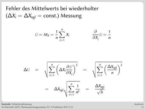 Erfassung, Auswertung und Präsentation von Messergebnissen