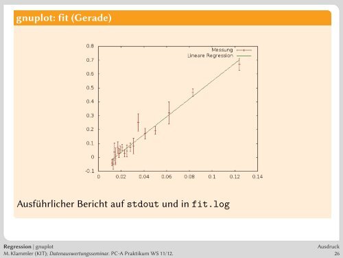 Erfassung, Auswertung und Präsentation von Messergebnissen