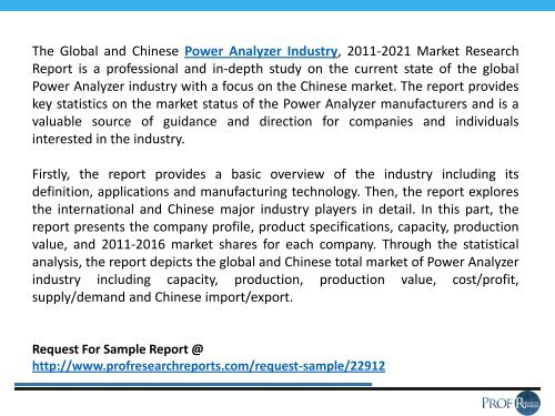 Power Analyzer Industry, 2011-2021 Market Research