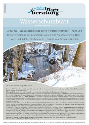 4. Ausgabe 2011 - Wasserschutzberatung