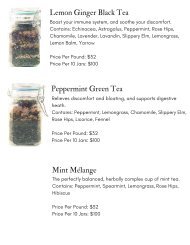 Non-Medicinal Teas page 2