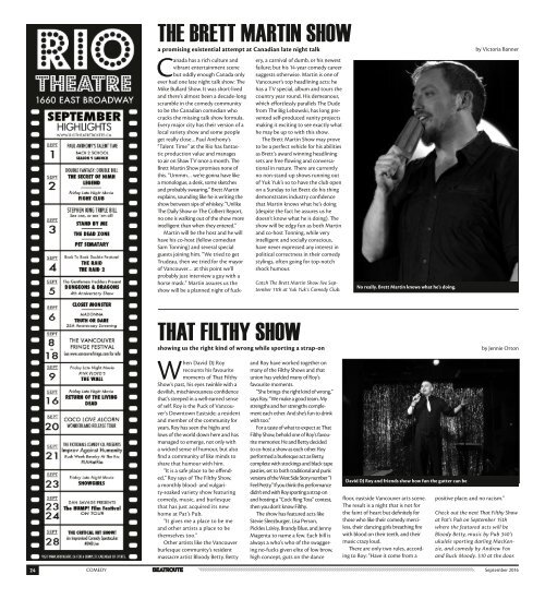 BeatRoute Magazine B.C. print e-edition - September 2016