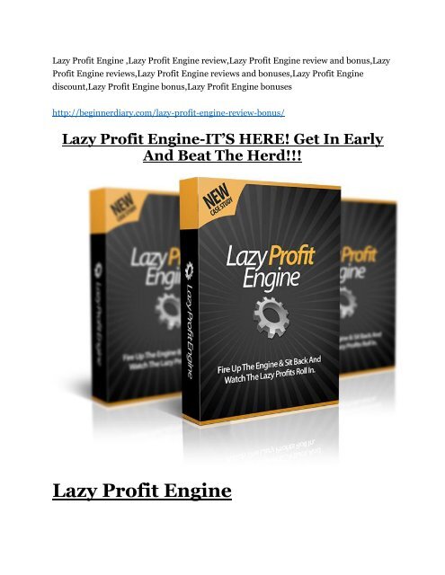 Lazy Profit Engine Review - Lazy Profit Engine +100 bonus items