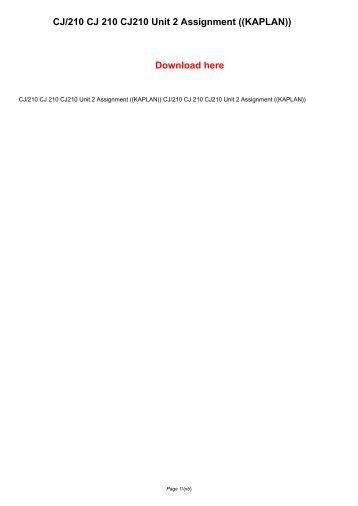 kaplan cj100 unit 4 assignment kaplan cj100 unit 4 assignment