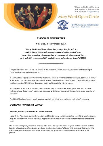 assoc NEWSLETTER NOVEMBER 2013