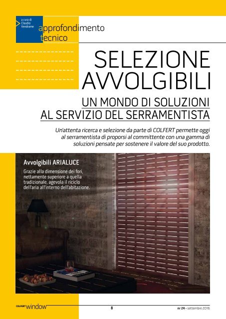 COLFERTwindow 24 - SETTEMBRE 2016