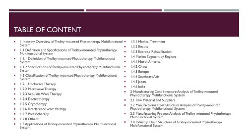 Global Trolley-mounted Physiotherapy Multifunctional System Market Professional Survey Report 2016