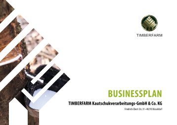 BUSINESSPLAN TIMBERFARM Kautschukverarbeitungs-GmbH & Co. KG