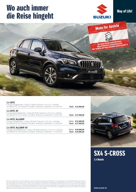 SX4 S-CROSS Preise, Ausstattung und technische Daten