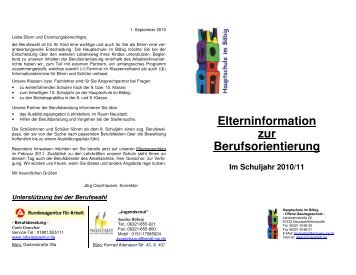 Elterninformation zur Berufsorientierung - Hauptschule im Böbig ...