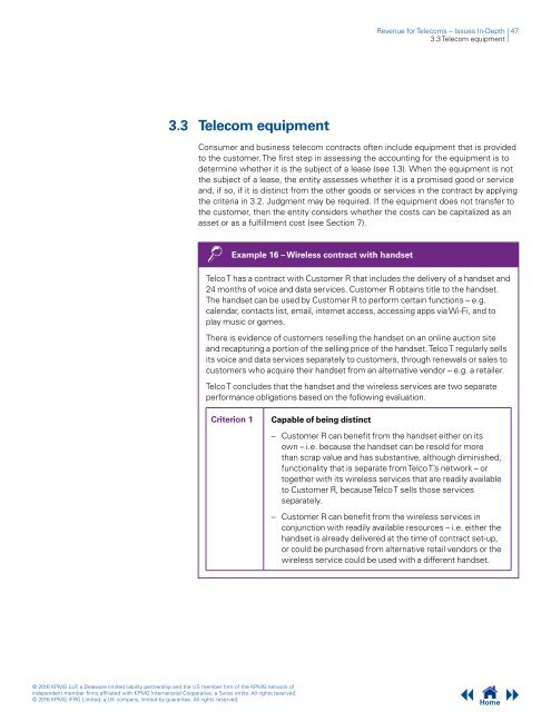 Revenue for Telecoms