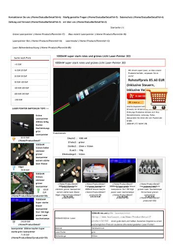 303 Laserpointer rotes und grünes 1000mW super stark Kaufen