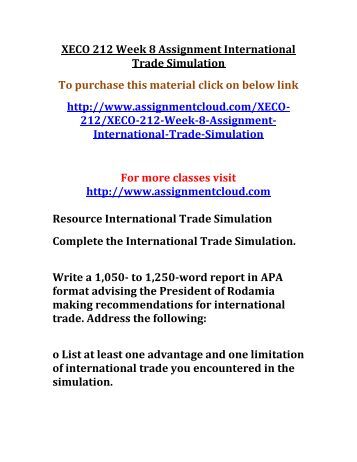 international trade concepts simulation essay international trade concepts simulation essay