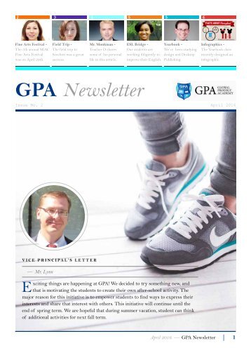 GPA Newsletter - April 2016