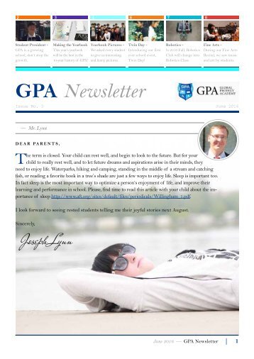 GPA Newsletter - June 2016