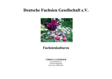 Deutsche Fuchsien Gesellschaft eV Fuchsienkulturen CHRISTA ...