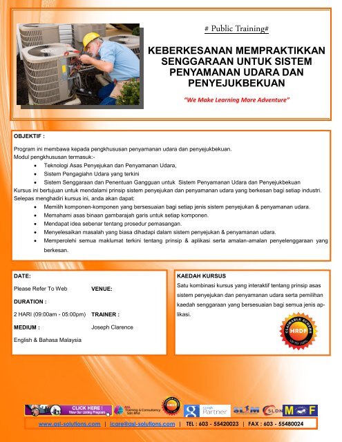 Keberkesanan Mempraktikkan Senggaraan Untuk Sistem Penyamanan Udara Dan Penyejukbekuan
