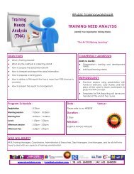 TRAINING NEED ANALYSIS